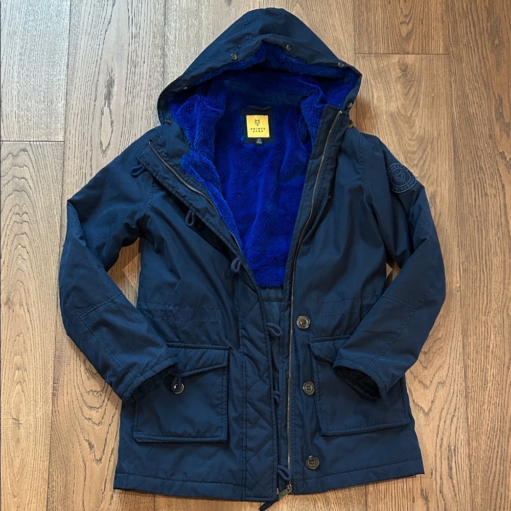 Prince & Fox Navy Hooded Jacket with Blue Lining